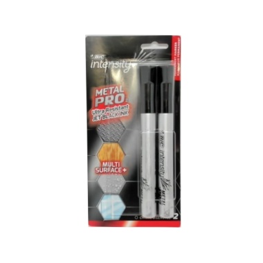 Permanent Marker Metal Pro 2pk. Chisel Tip Bic Intensity