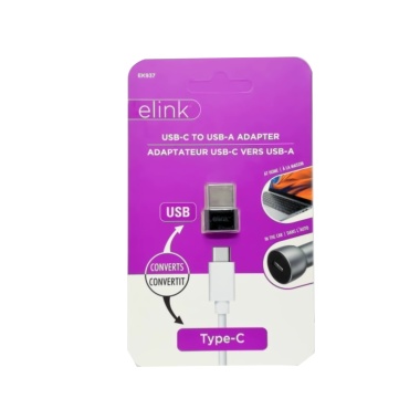 USB-A 3.0 male to Type-C® USB 3.0 female adaptor - elink