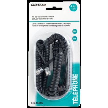 Phone Line Cord Black 15 foot