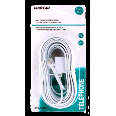 Phone Line Extension White 25 foot