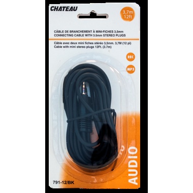 3.5mm 12 foot stereo dubbing cable male to male