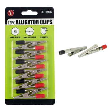 Alligator Clips 2 12pk. Insulated Grip