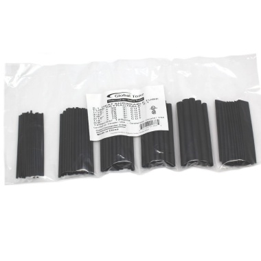HEAT SHRINK TUBE BLACK 120PCS MIX 1/16 -3/32 -1/8 -3/16 -1/4 -3/8in 3in