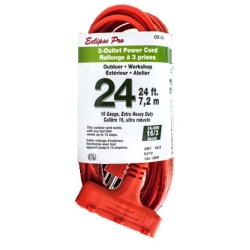 Cord Extension 24 foot 3 outlet 16/3