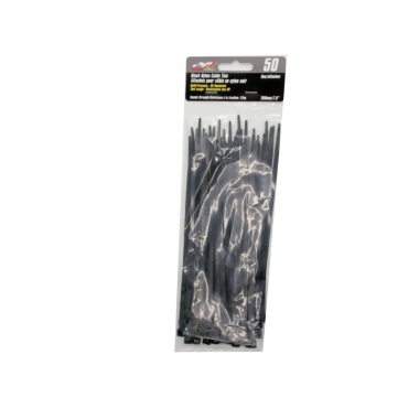 Black nylon cable ties 7.8 inch 50 pack UV resistant 22kg Precision Acoustics