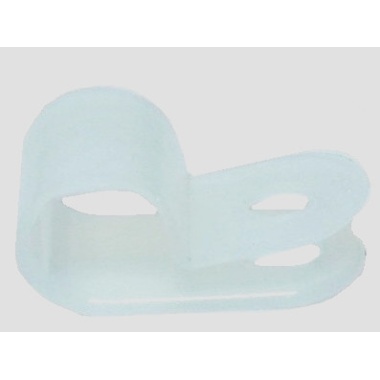 Nylon cable clamp R type 1/8 white - bag of 100
