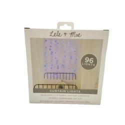 Curtain Lights Blue 96 LED 6 Strands Lele Mae
