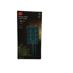 Power Strip w/Timer Outdoor 6 Outlets 6' Cord Dusk To Dawn(endcap)