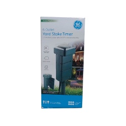 Yard Stake Timer 6 Outlet Outdoor 24h Programmable G.E.
