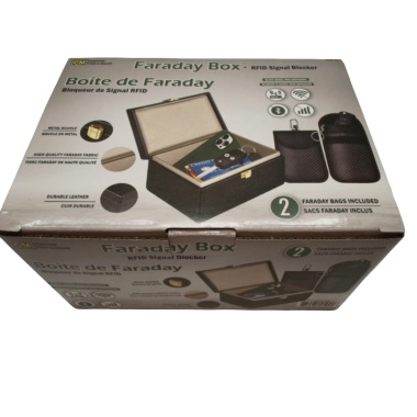 Faraday box and 2 keyfob pouches - RFID signal blocker (endcap)