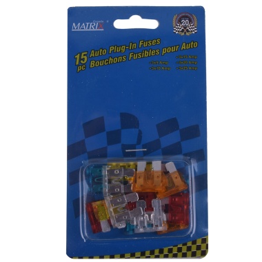 Auto Blade Plug In Fuse Set 15 Pc