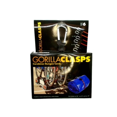 Gorilla Clasps Carabiner Bungee Cords Set Of 6 Ideaworks