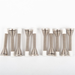 10PC Spring Door Stops 3in Silver