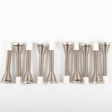 10PC Spring Door Stops 3in Silver