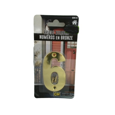 Brass House Number 6 3 inch