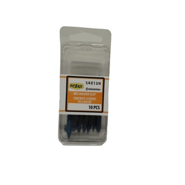Concrete Screws Tapcon 1/4 x 1-3/4 10pk. Hex Washer Slot Fitsfast