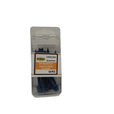 Concrete Screws Tapcon 1/4 x 2-3/4 10pk. Hex Washer Slot Fitsfast