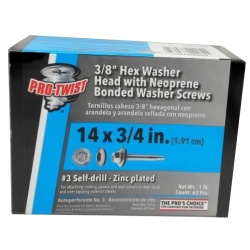 Hex Washer Head 14 X 3/4 63pcs w/Neoprene Bonded Washer Screws"