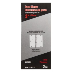 Hinge 3x3 satin nickel finish 2 pack"
