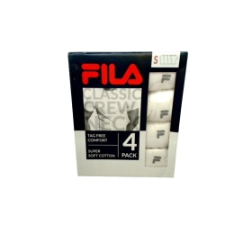 Men's White T-Shirt 4pk. Small Fila Classic Crew Neck Tag Free