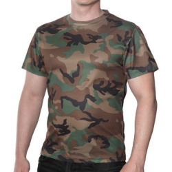 Military T-shirts Small Woodland Kwik Dry Short Sleeve
