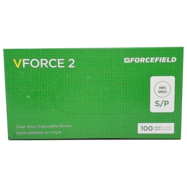 Vinyl Gloves Small 100pk. Disposable Clear Or Blue Vforce 2