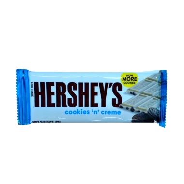 Hershey's Cookies 'n' Crème Chocolate Bar 43g.