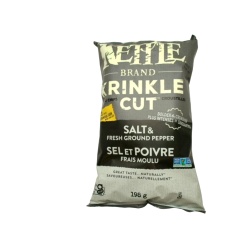 Kettle Brand Krinkle Cut Chips Salt & Fresh Ground Pepper 198g.