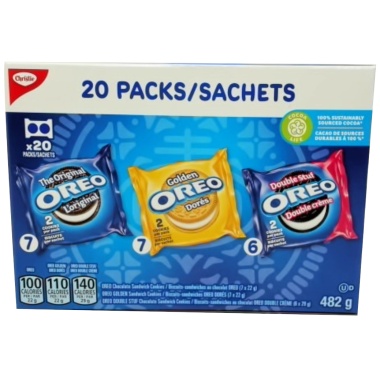 Oreo Variety 20pks. Assorted 482g.