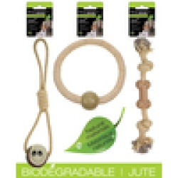 Dog toys made with biodegradable jute - 3 Assorted