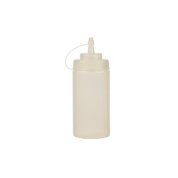 16OZ CLEAR WIDE MOUTH SQUEEZE BOTTLES WITH LID 1/PK X 24/CS