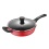4 Quart Saute Pan w/Lid Red Retro Cast Aluminum Non-Stick Bergner