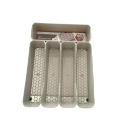 5 Divider Silverware Tray 2 x 10" x 13" Grey Plastic Hexa Spectrum"