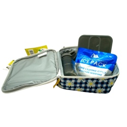 Insulated Lunch Bag w/Ice Pack, Water Bottle & Food Container Daisy