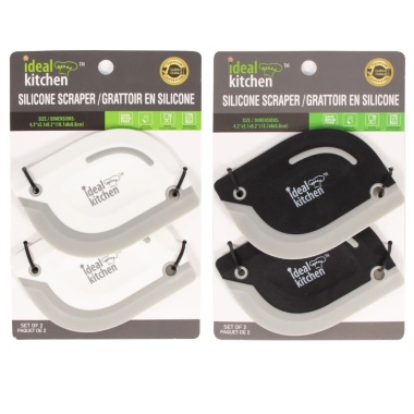 Silicone scraper ideal kitchen pack of 2 4.2x3.1x.2 inch 10.7x8x.06cm