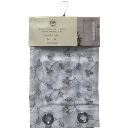 Curtain 54X84Grey Leaf Sheer"