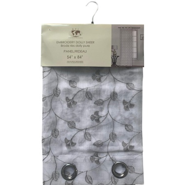 Curtain 54X84Grey Leaf Sheer