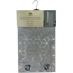 Curtain 54X84 inches Wht/SL Foil Bkout