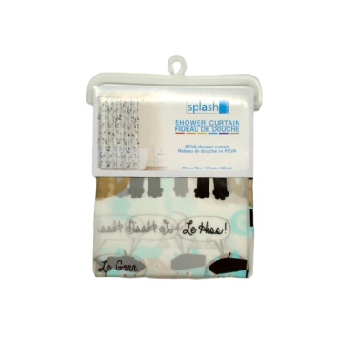 PEVA Shower Curtain Minou Pitou Blue 70 x 72
