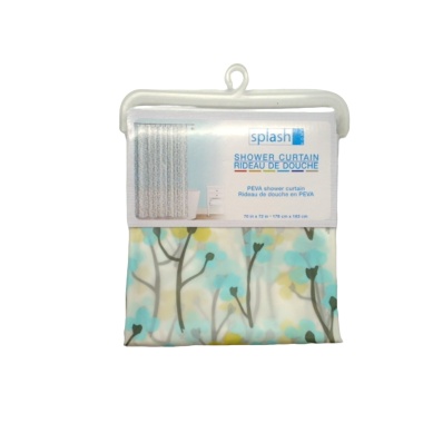 PEVA Shower Curtain Plinket Aqua 70 x 72
