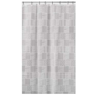 Peva shower curtain , white brick 71 x 71 inch