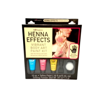Henna Effects Vibrant Body Art Paint Kit 10pc. 5mL Each