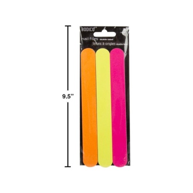 Nail Files 3-pc Double Sided Neon Bodico