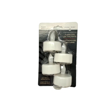 Flameless LED Tealight Candles 4pk. White Sterno Home