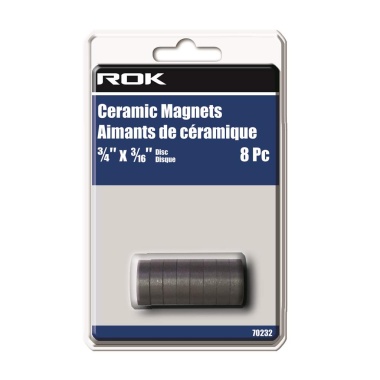 Magnets ceramic 3/4 x 3/16 disc 8 pack