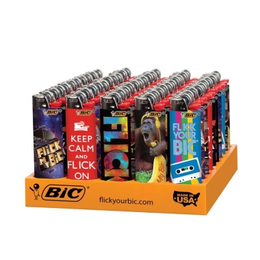 Large Lighter Assorted Designs 50 Per Disp. - Each Sold Individually Bic