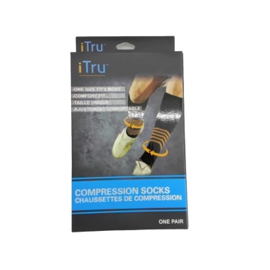 Compression Socks - One Size Fits Most - One Pair Pack