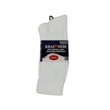 Socks Khas Diabetic Men's 3pk. White Size 13-15 Khas Medi