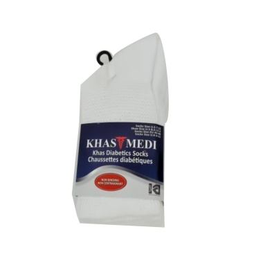 Socks Khas Diabetic Men's 3pk. White Size 7-12 Khas Medi