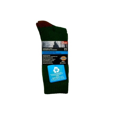 Socks Men's 2pk. 4 Seasons Cushioned Crew Green Dickies (or 3/$9.99)